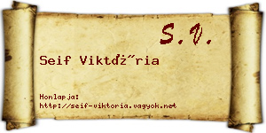 Seif Viktória névjegykártya